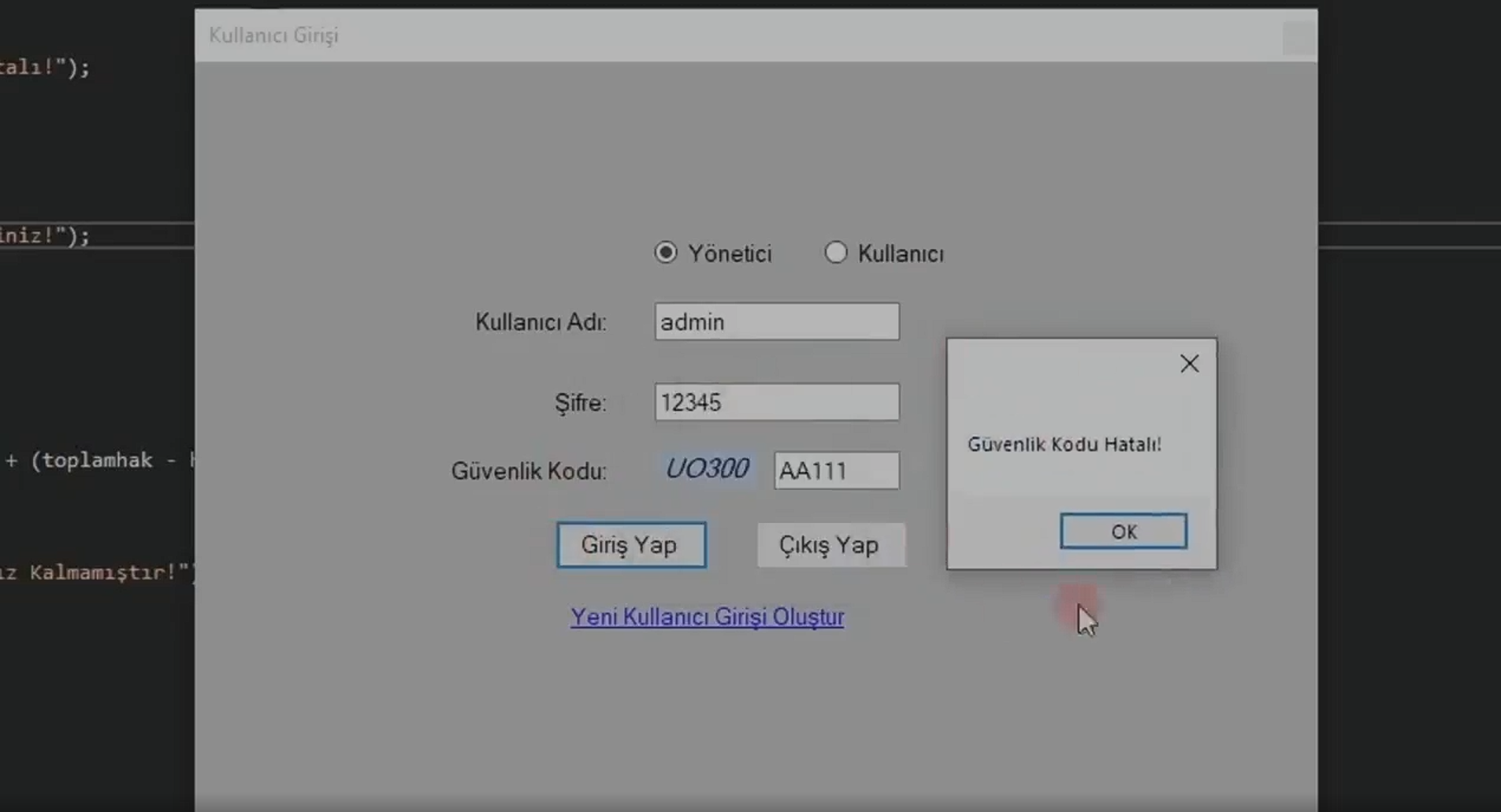 C# Windows Masaüstü Uygulaması